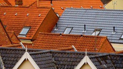 different types of roofs pictured from above