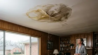 Water leaking from roof and being captured in bucket