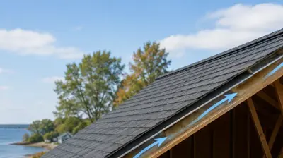 Cutaway view showing attic insulation and soffit-to-ridge ventilation on a Rhode Island roof.