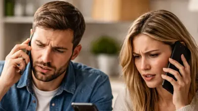 Homeowner looking at a phone with multiple spam calls after clicking a roof quote ad in Rhode Island.