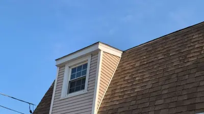 Architectural shingle roof system details on a Rhode Island home