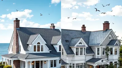 Rhode Island homeowner reviewing roof replacement options with a roofing contractor after a drone inspection in North Providence