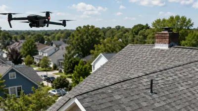 Drone thermal inspection of a Rhode Island roof to detect ventilation hot spots during summer heat.