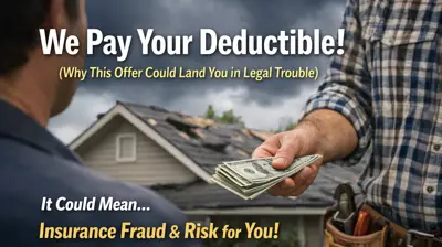 If a roofer offers to “eat” your deductible, treat it as a serious red flag.