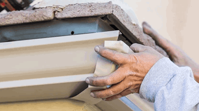 Gutter installation by professional gutter contractor