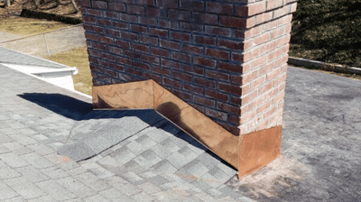 fall chimney flashing inspection