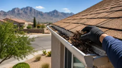 Professional gutter inspection on an El Paso home