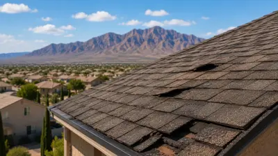 signs of wind damage on residential roofs in El Paso