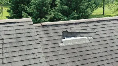 Shingle damage on 1990s asphalt shingles on a Tanglewood Forest home in Austin TX 78748
