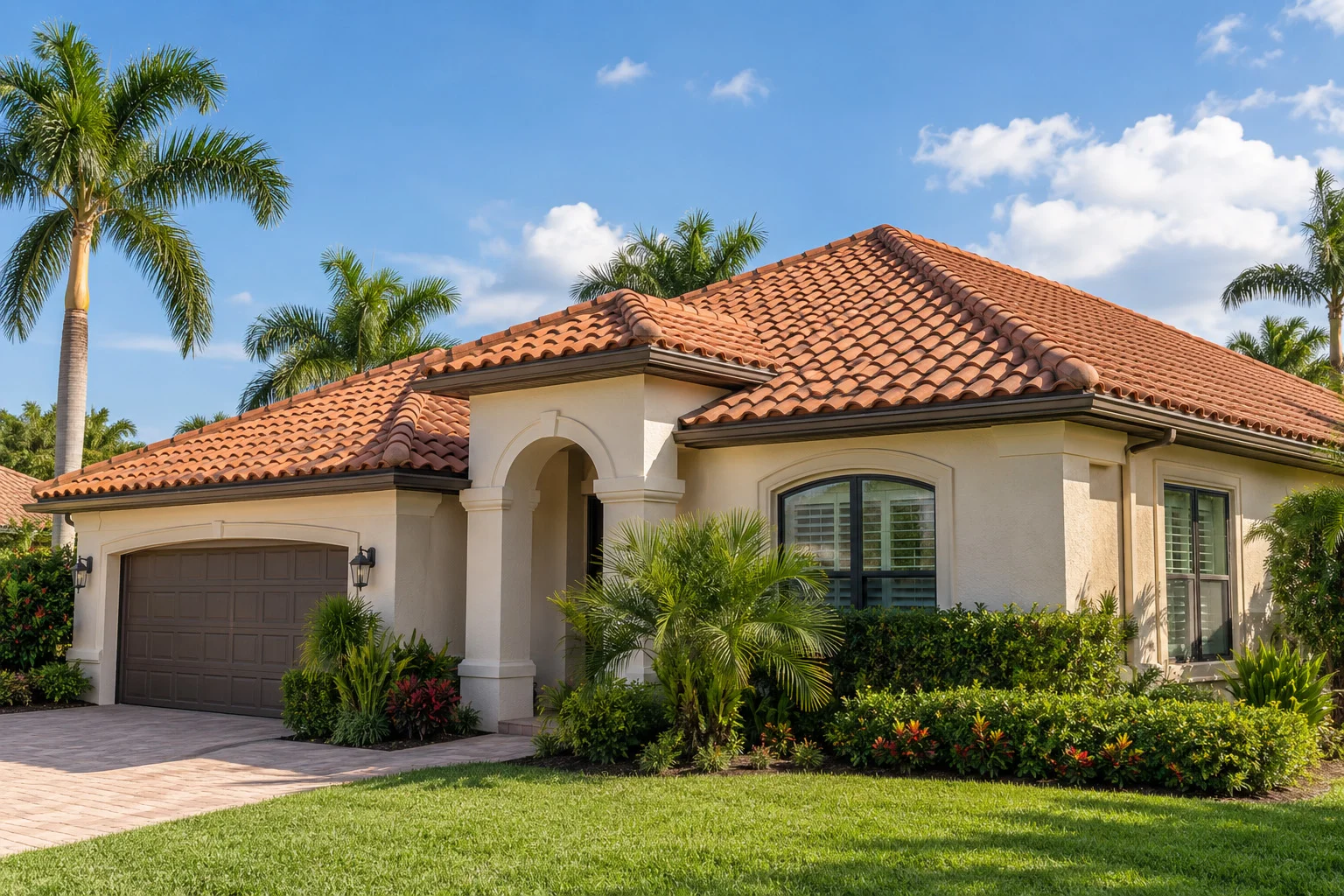 Spanish clay tile roof on a Sarasota, FL home