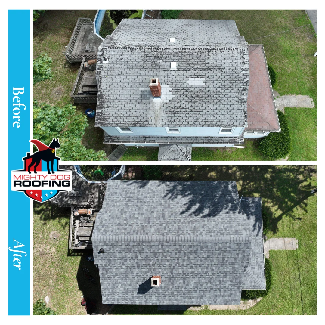 Before and After Roof Replacement in Cranston, RI