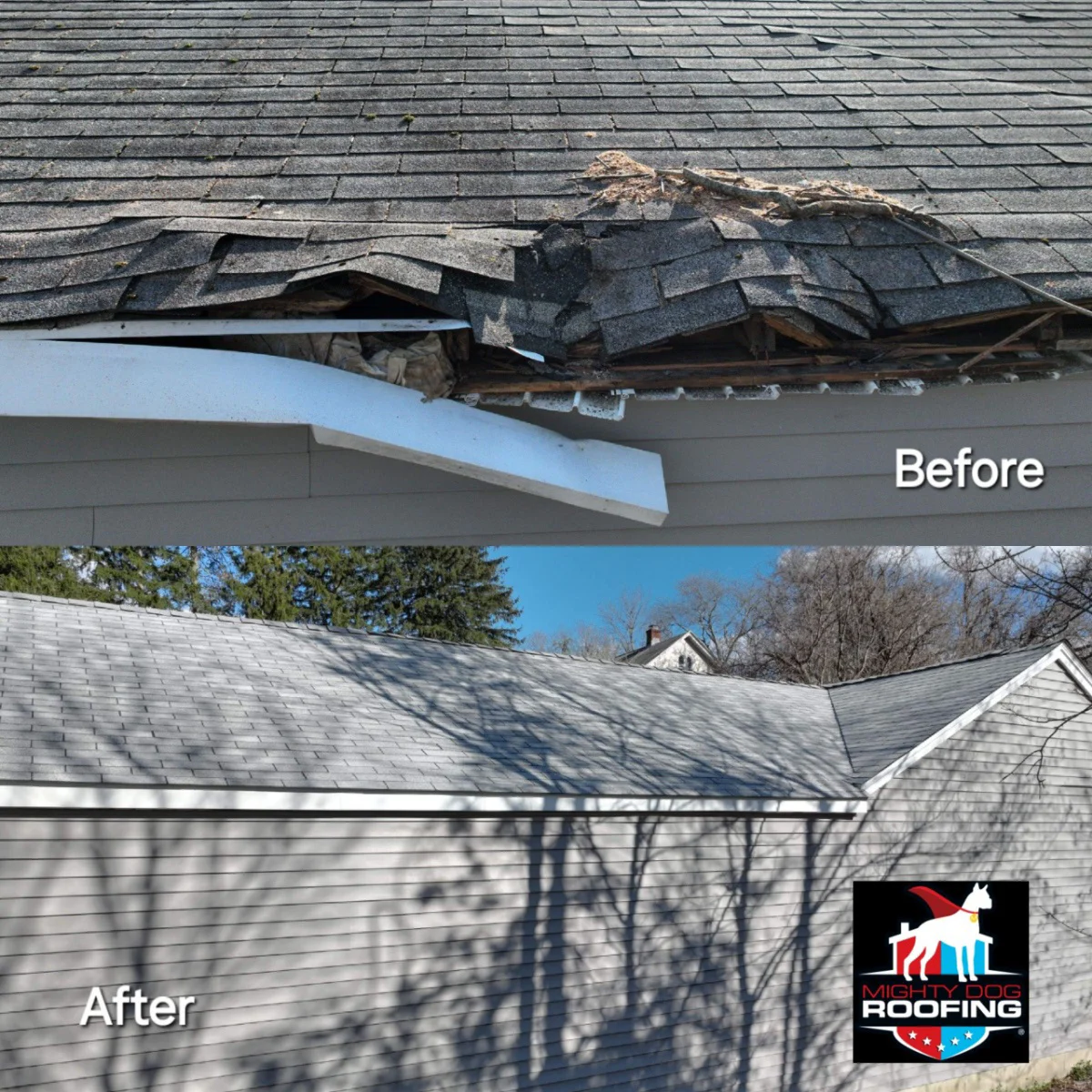 Roof Replacement Before and After | East Providence, Rhode Island