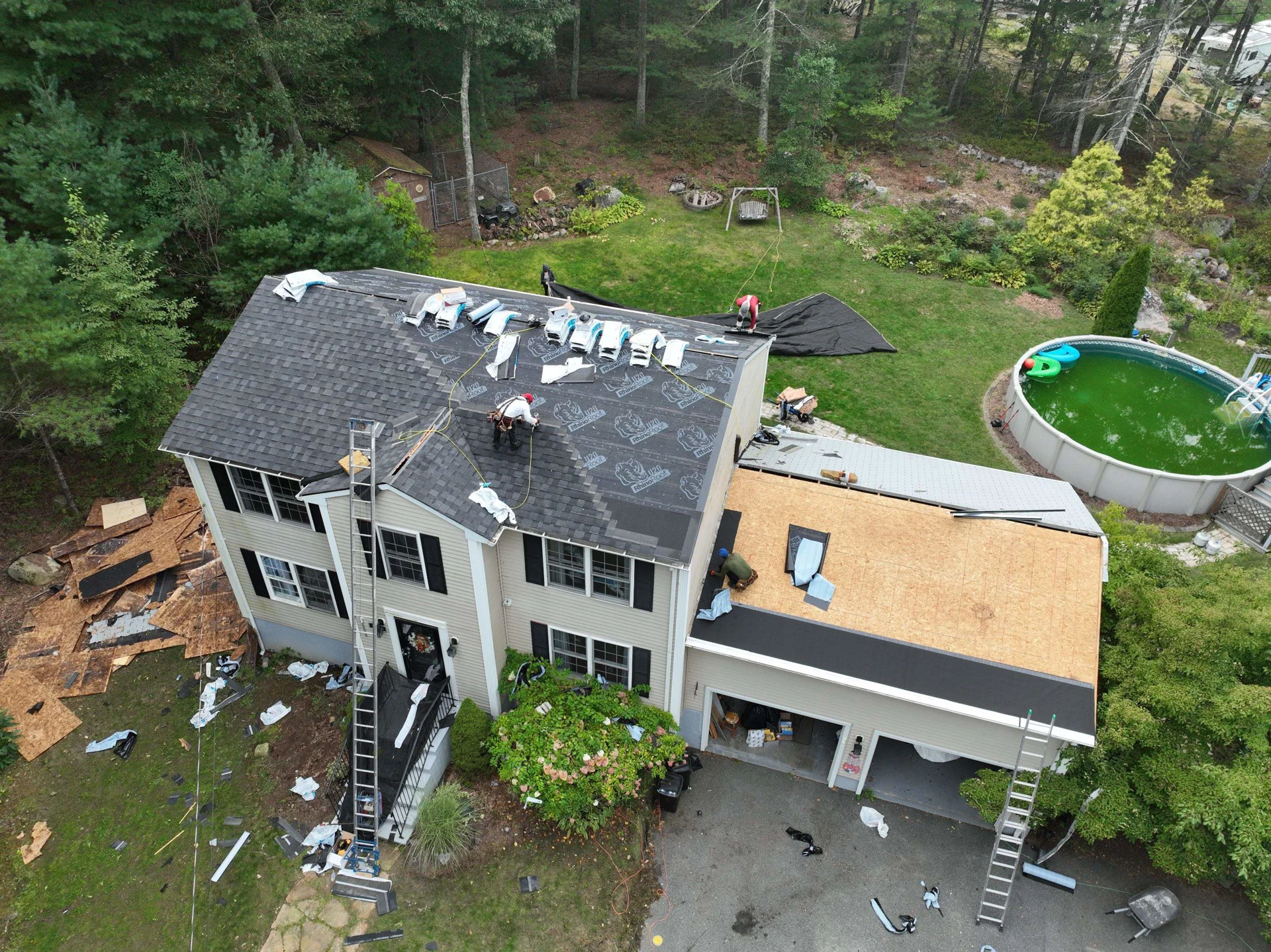 Roof Replacement in Progress in Johnston RI | Mighty Dog Roofing