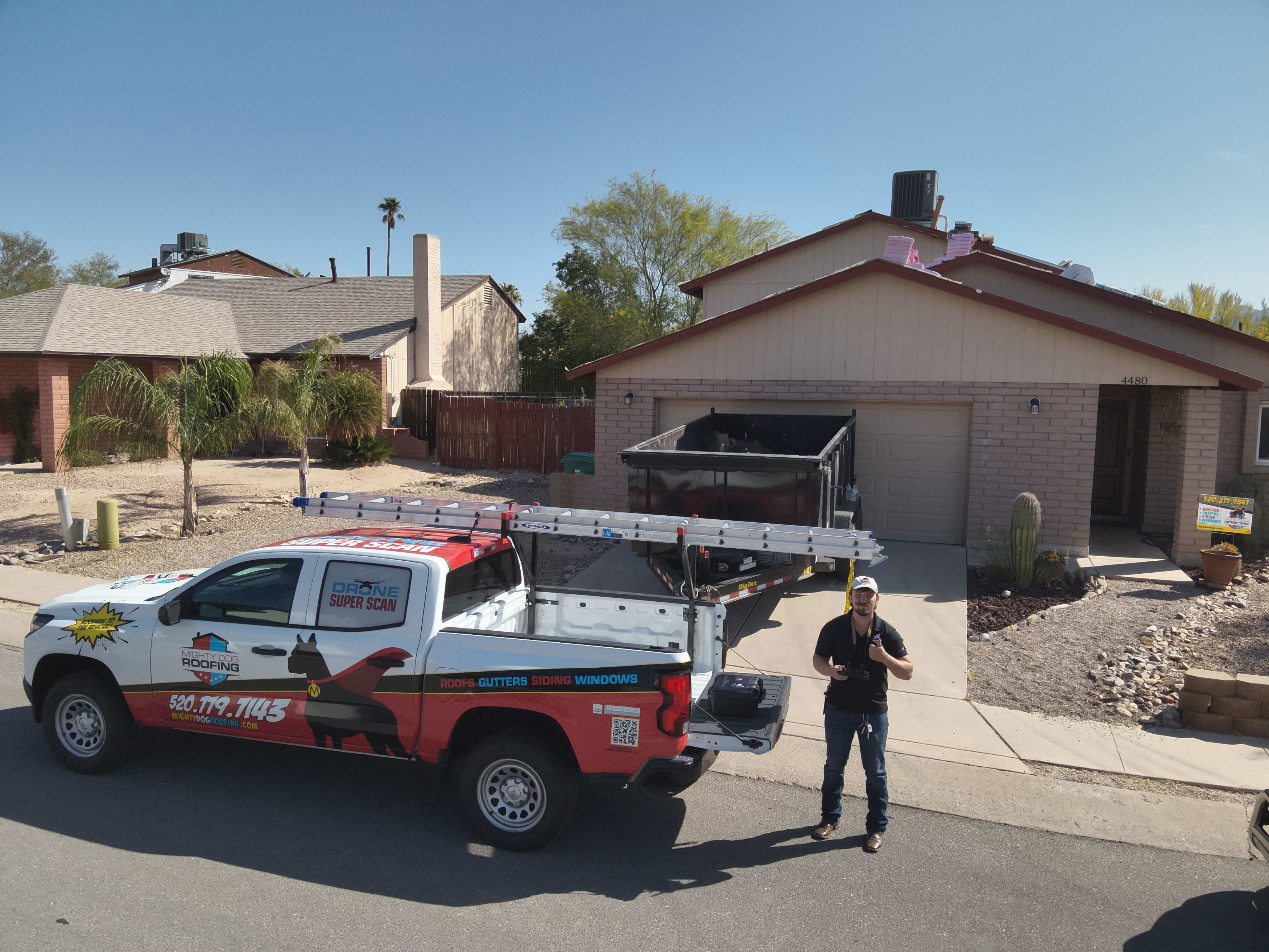 Ready to work replacing shingle roof