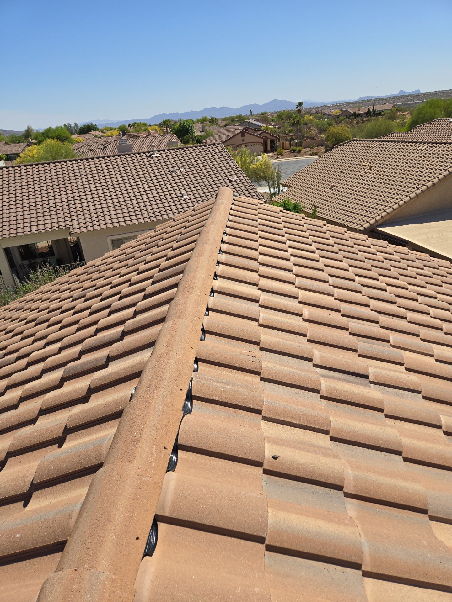 Finished tile roof