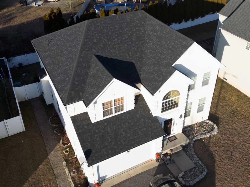 Residential roof on a Washington Township, New Jersey home designed to withstand Bergen County weather conditions