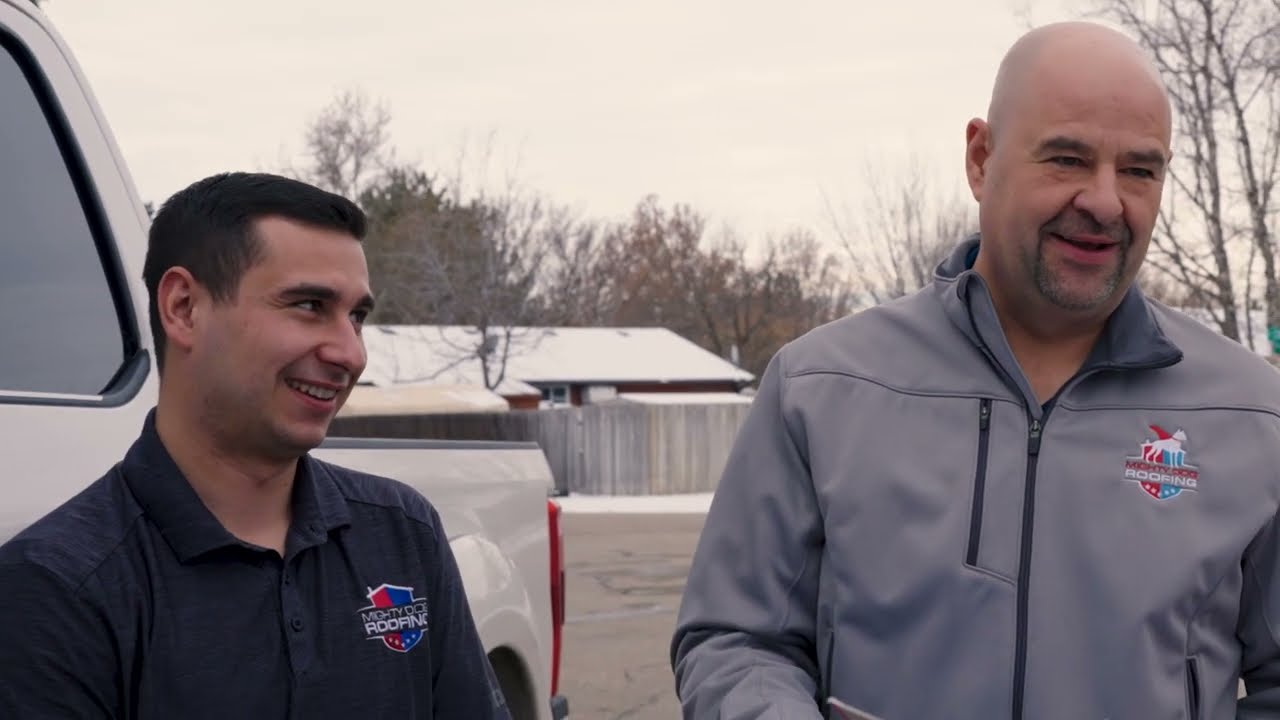 two men talking