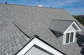 Completed roof replacement with fire-rated shingles on a Golden, CO home with Lookout Mountain visible in background