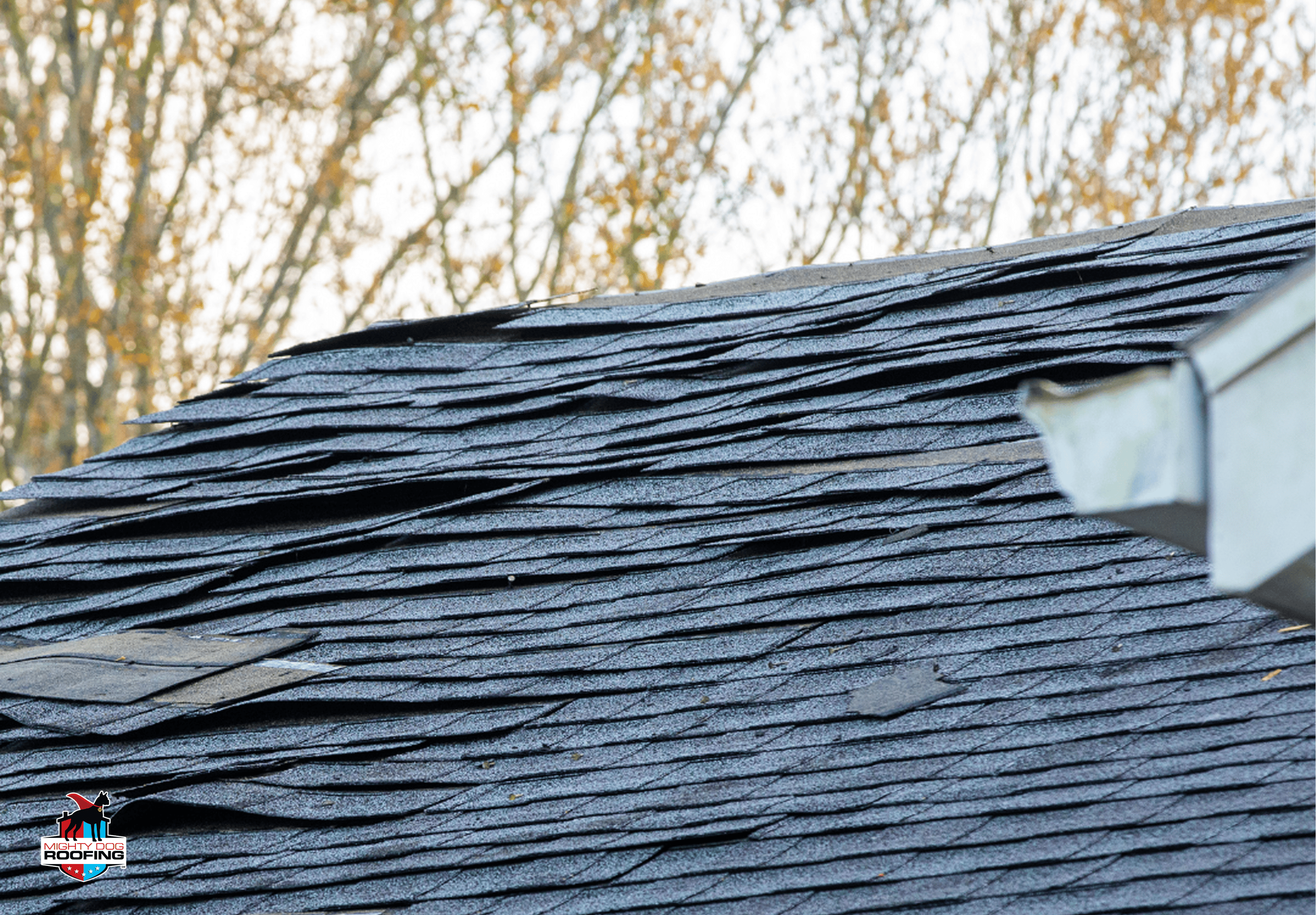 wind damage on a residential roof