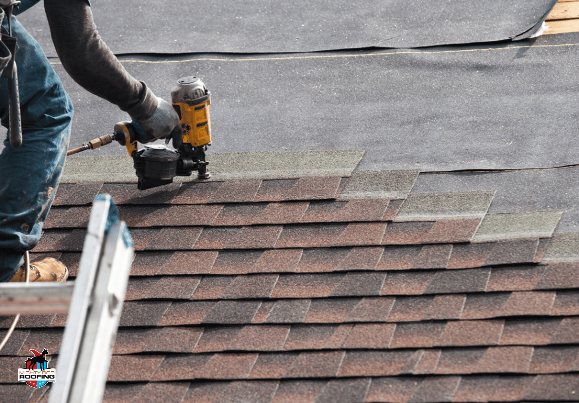 Roofing contractor performing an inspection