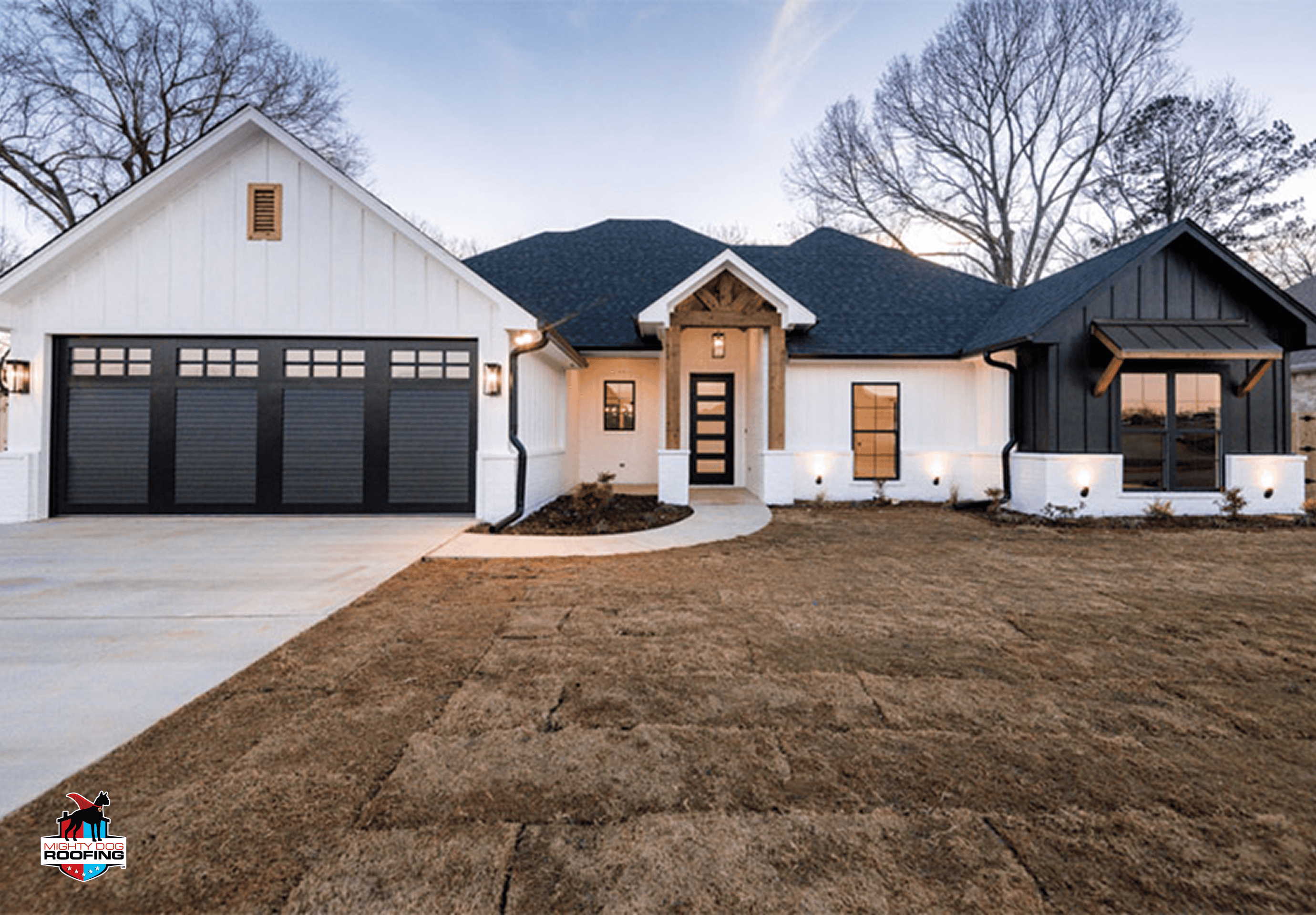 Siding and roofing choices for a modern farmhouse