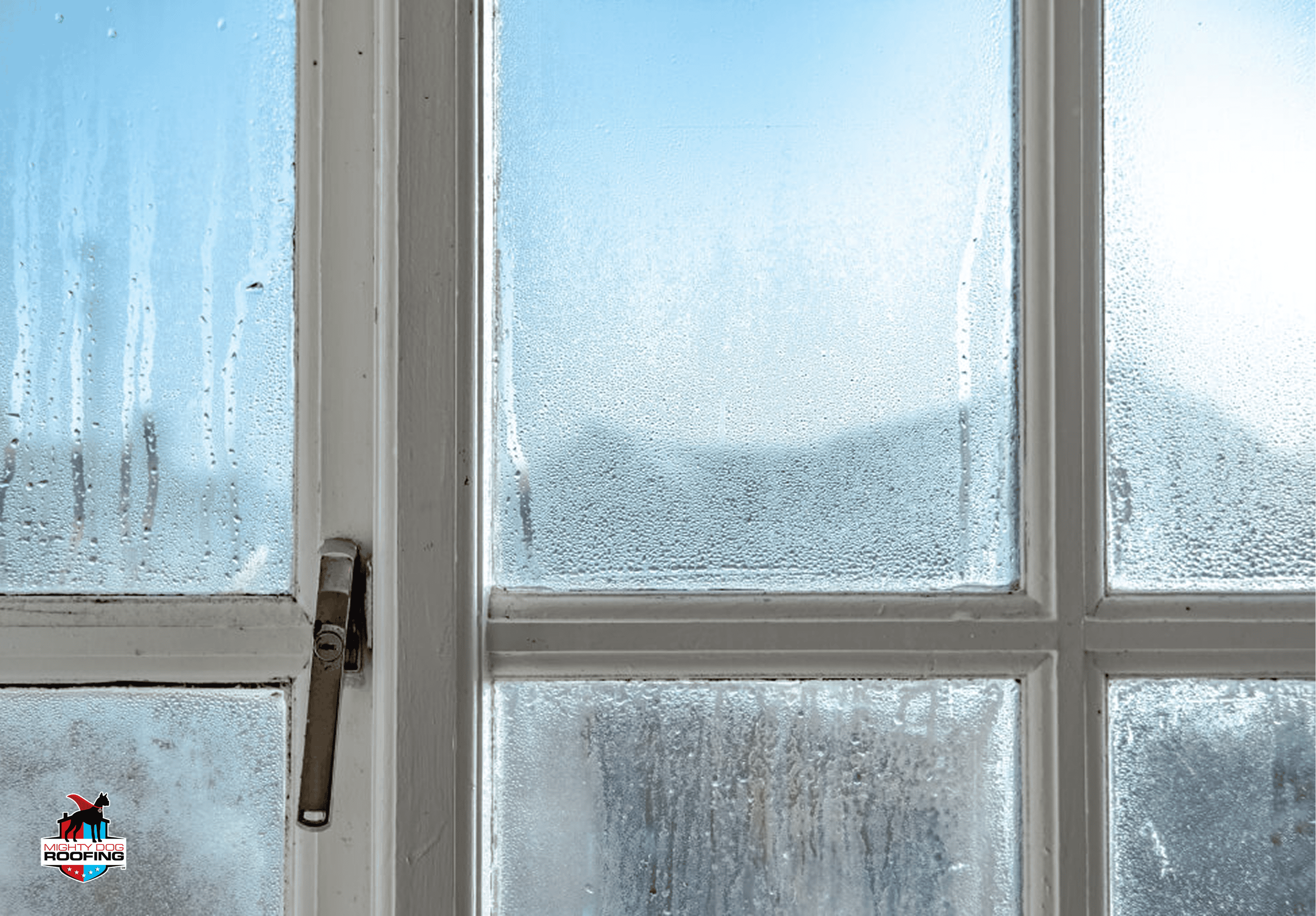 Foggy window glass due to condensation