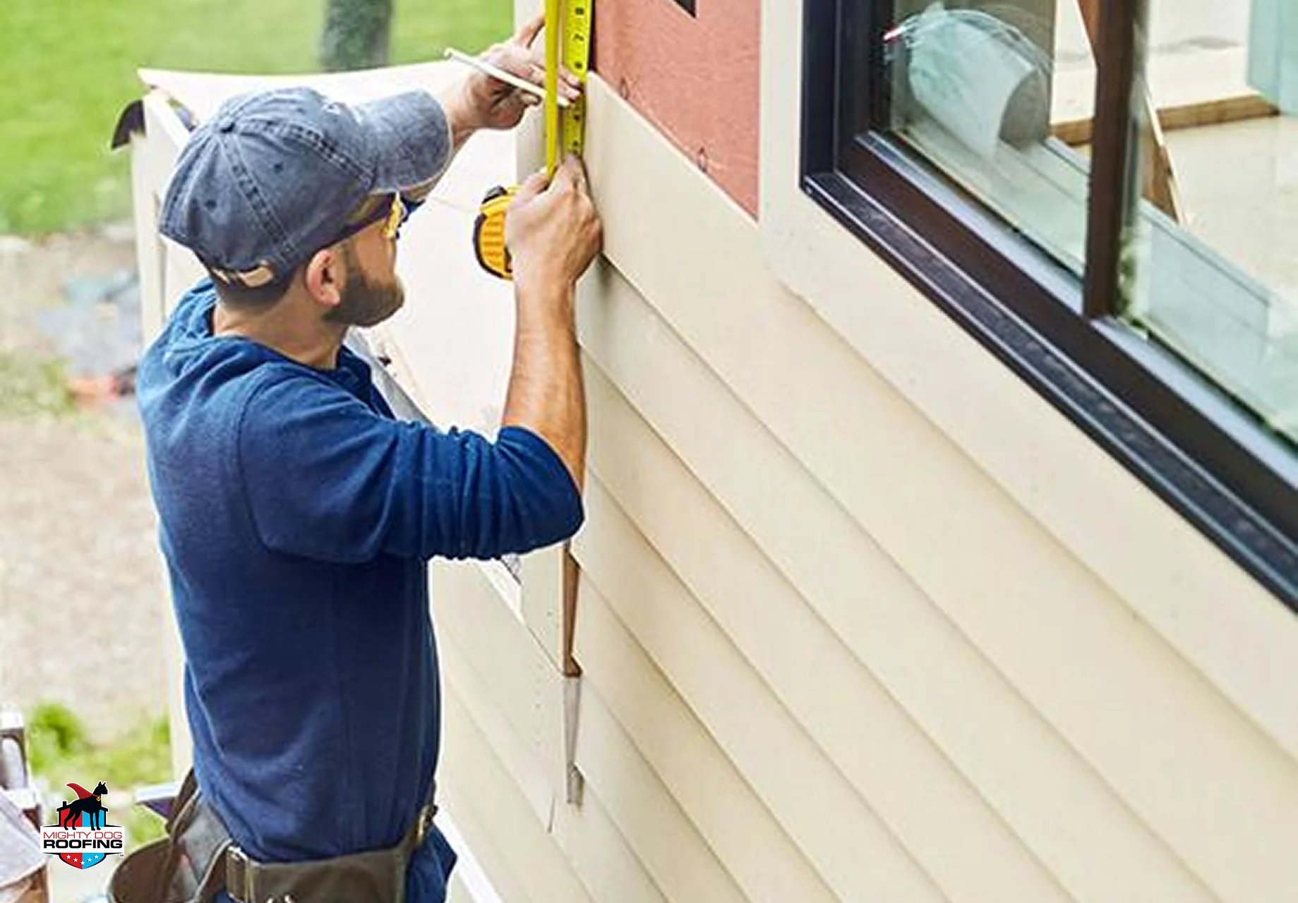 Siding work on a home