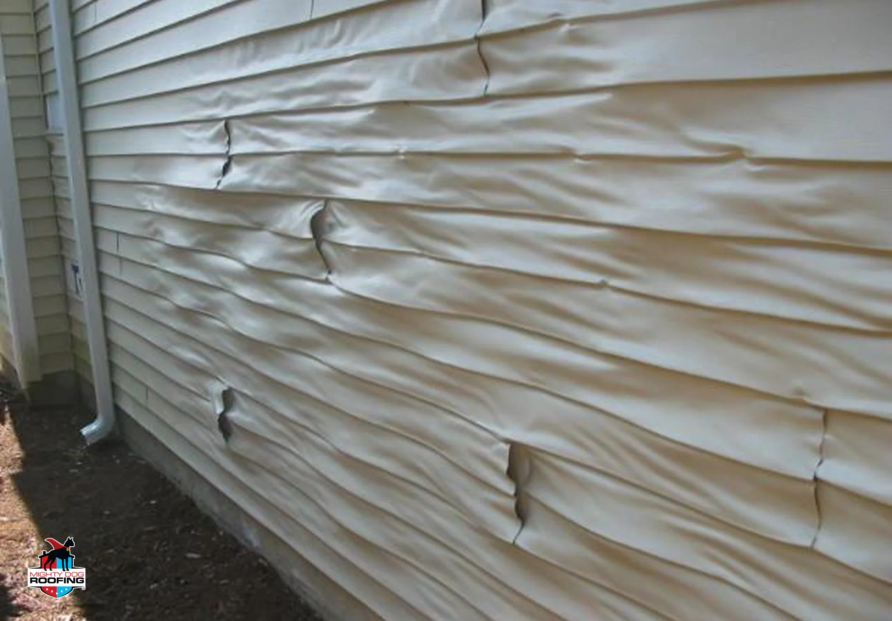 Damaged siding on a home