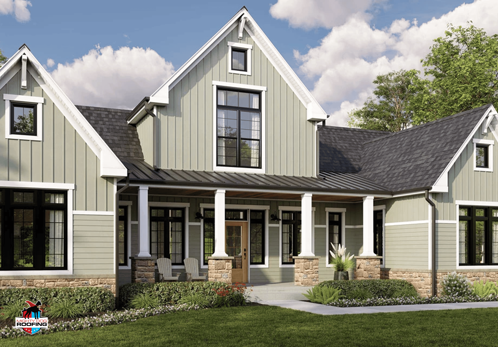 Modern vertical siding installation